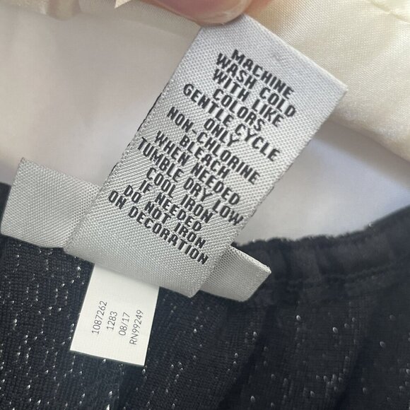 Catherines Plus 3X 26/28 Cut-out Scoop Neck Black Popover Blouse Cocktail Party - Picture 10 of 10